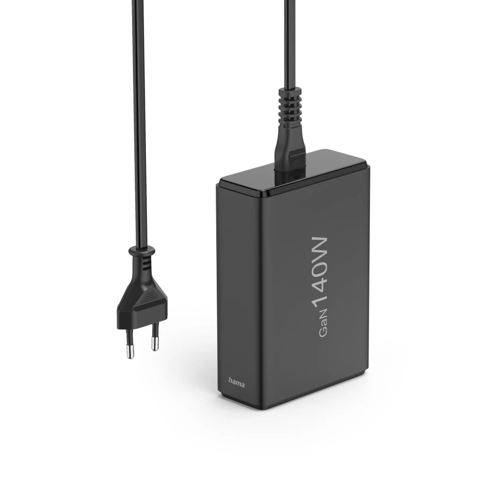 Hama 00201978 Chargeur Secteur Rapide 5-en-1 GaN pour Ordinateur Portable, Smartphone et Tablette, Noir