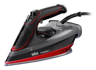 Braun TexStyle 5 SI 5057 RD Fer à vapeur Semelle en céramique 2700 W Noir, Rouge