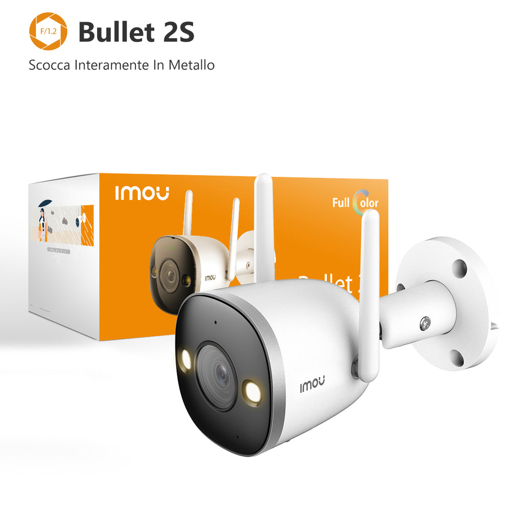 Caméra de Sécurité IP Intérieure Bullet 2S, Résolution 1920 x 1080 pixels, Montage Plafond/Mur, Blanche