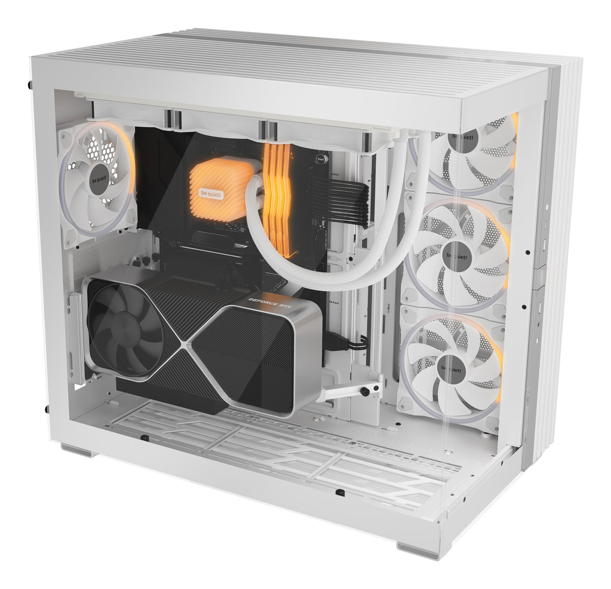 be quiet! Light Base 900 FX Blanc | Boîtier PC ARGB vitré, Mini ITX / Micro ATX / ATX / E-ATX / XL-ATX, 4 ventilateurs L