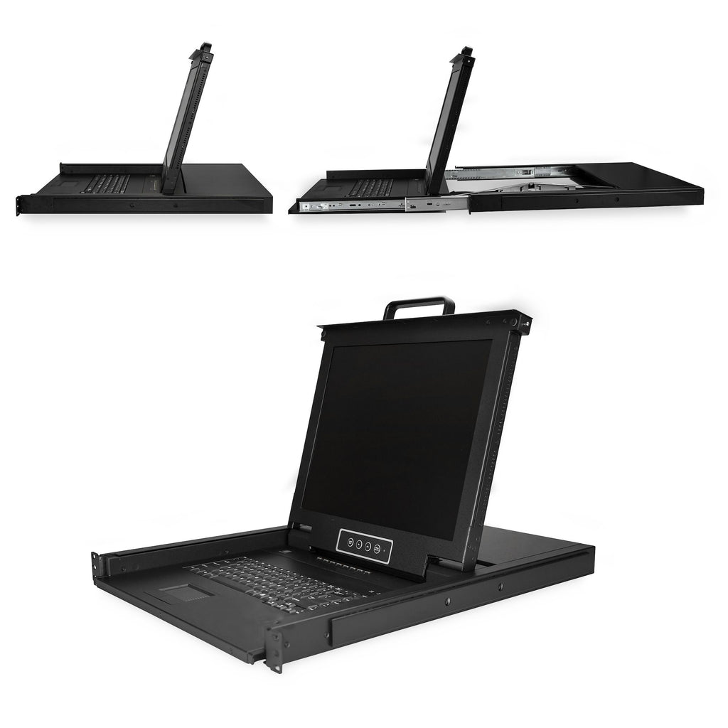 StarTech.com RKCONS1708K support d'ordinateurs 43,2 cm (17") 1280 x 1024 pixels Acier Noir 1U - vue 2
