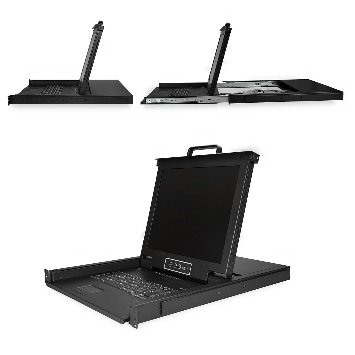 StarTech.com RKCONS1708K support d'ordinateurs 43,2 cm (17") 1280 x 1024 pixels Acier Noir 1U - vue 2