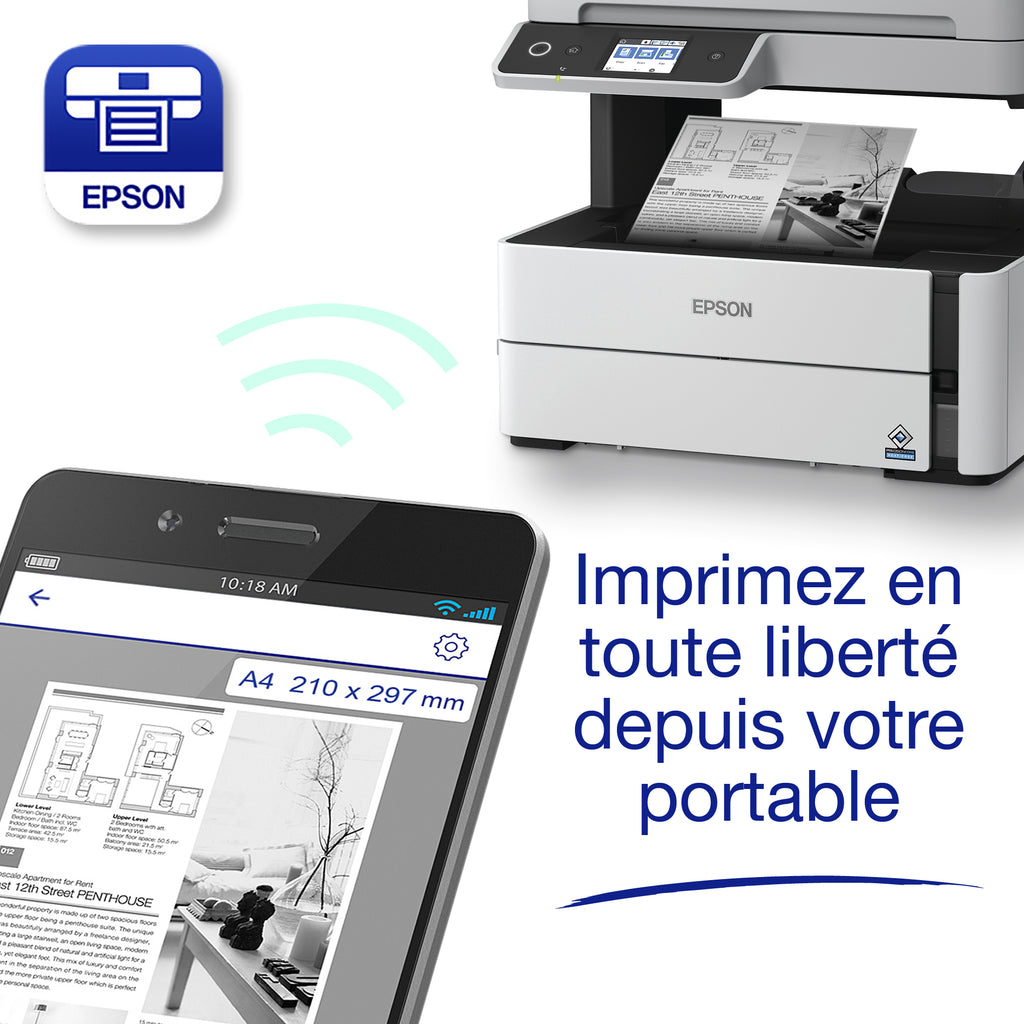 Epson EcoTank ET-M3180 Imprimante Jet d'encre A4, 1200 x 2400 DPI, 39 ppm, Wifi