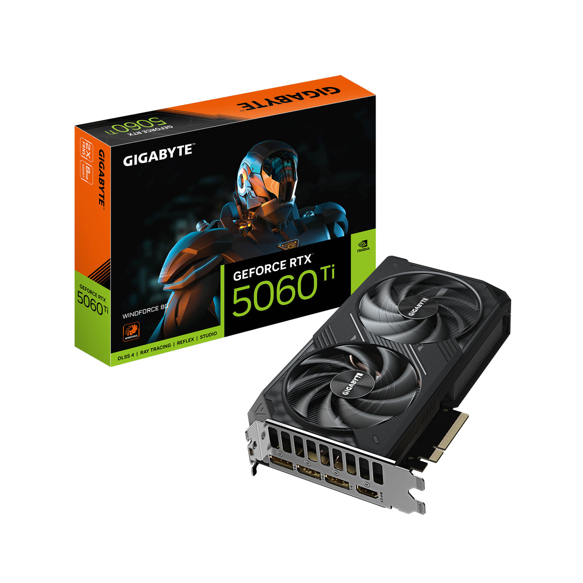GIGABYTE GeForce RTX 5060 Ti WINDFORCE 8G, 8 Go GDDR7, PCI-E 5.0, 2572 MHz, GV-N506TWF2-8GD