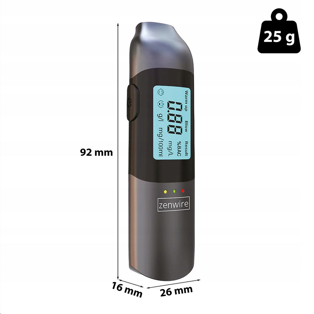 Alcootest professionnel de police sans embout buccal, rechargeable via USB-C, Zenwire MR702