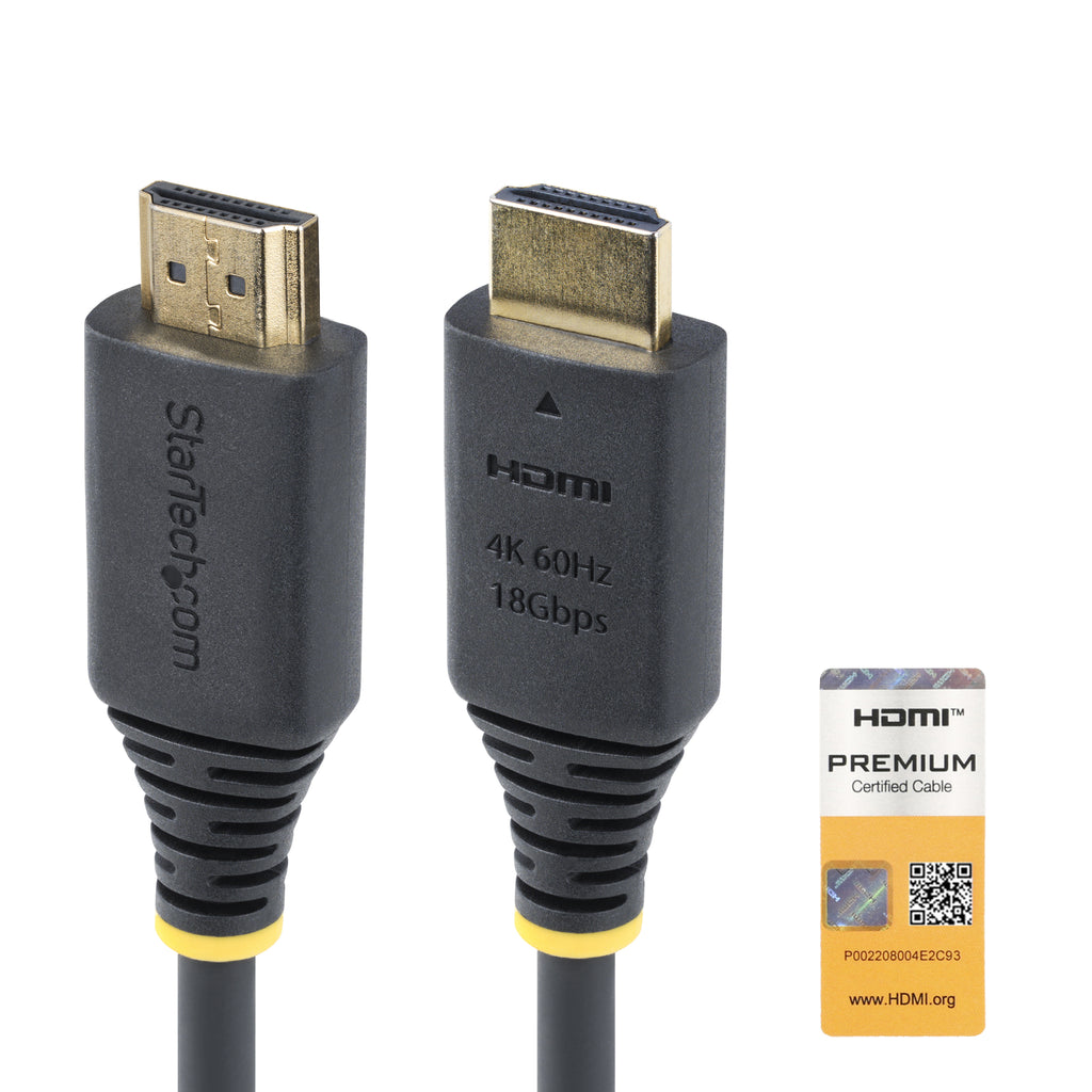StarTech.com Câble HDMI 2.0 Premium Certifié 50cm, 4K 60Hz, 18Gbps, HDR10, HDCP 2.2, ARC