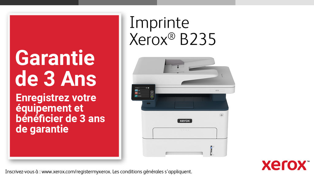 Xerox B235 copie/impression/numérisation/télécopie recto verso sans fil A4, 34 ppm, PS3 PCL5e/6, chargeur automatique de