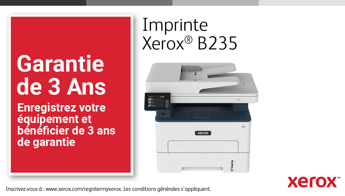 Xerox B235 copie/impression/numérisation/télécopie recto verso sans fil A4, 34 ppm, PS3 PCL5e/6, chargeur automatique de