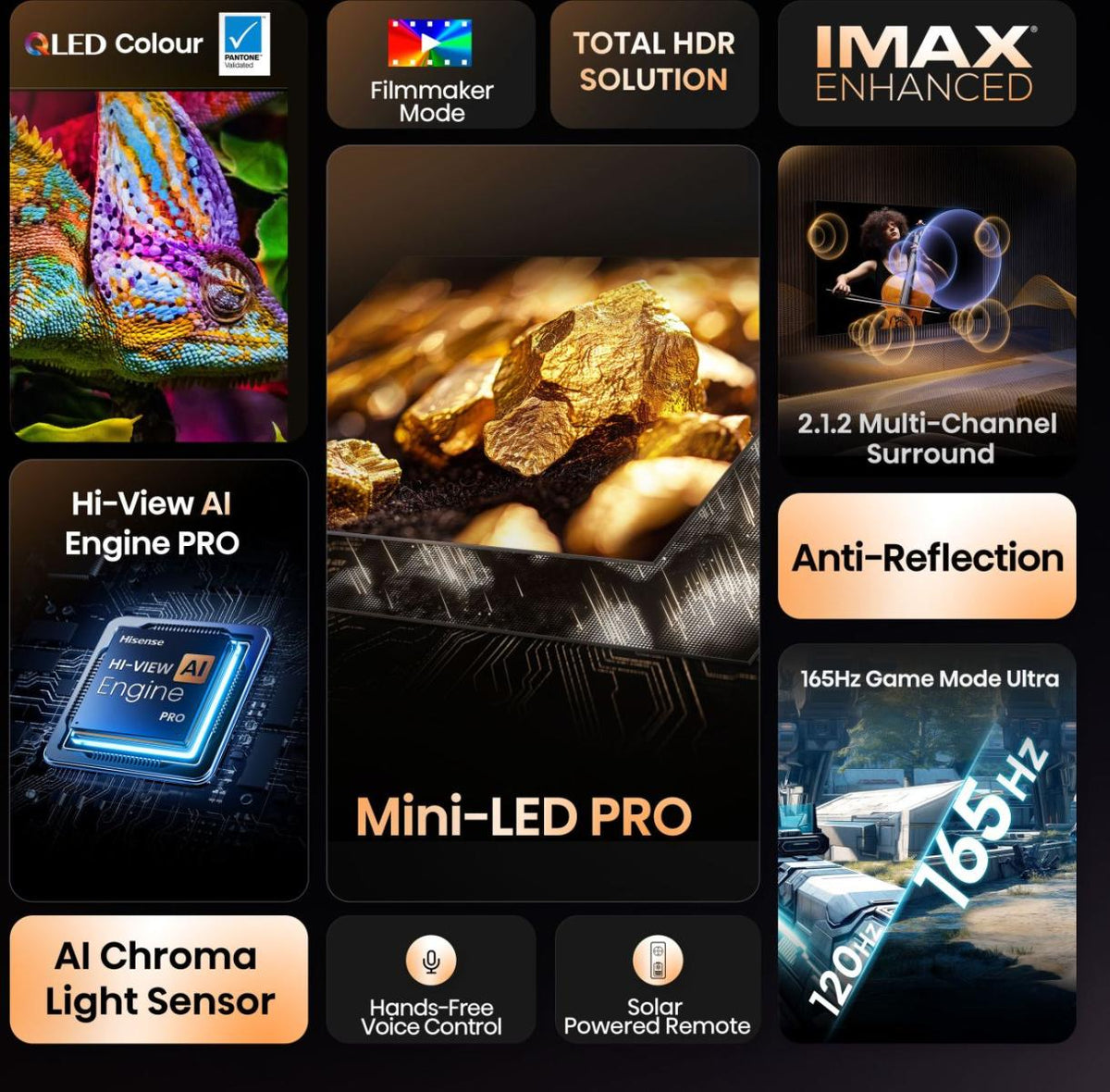 Hisense 55U7Q PRO Smart TV 139,7 cm (55") 4K Ultra HD MiniLED Wifi Noir 500 cd/m²