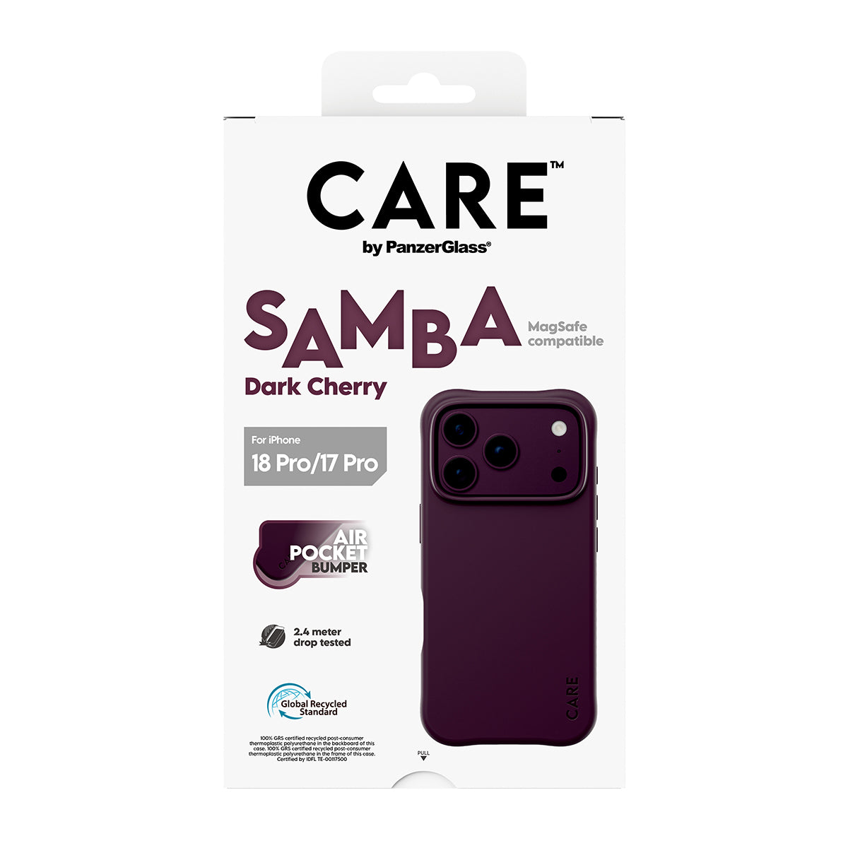 PanzerGlass CARE™ by ® Samba Case Dark Cherry w. MagSafe iPhone 2026 Pro | 17 Pro coque de protection pour téléphones po