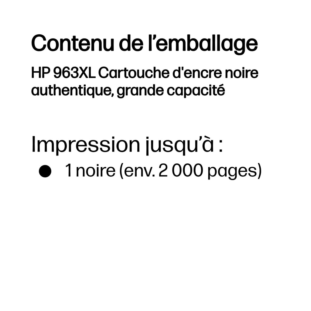 HP 963XL Cartouche d'encre noire authentique, grande capacité