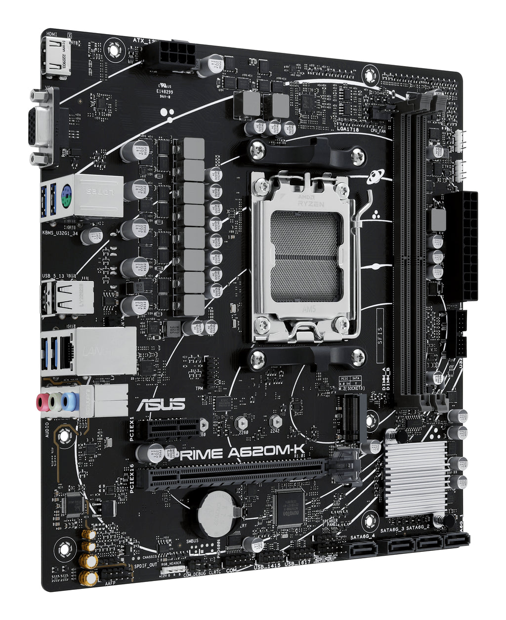ASUS PRIME A620M-K AMD A620 Emplacement AM5 micro ATX