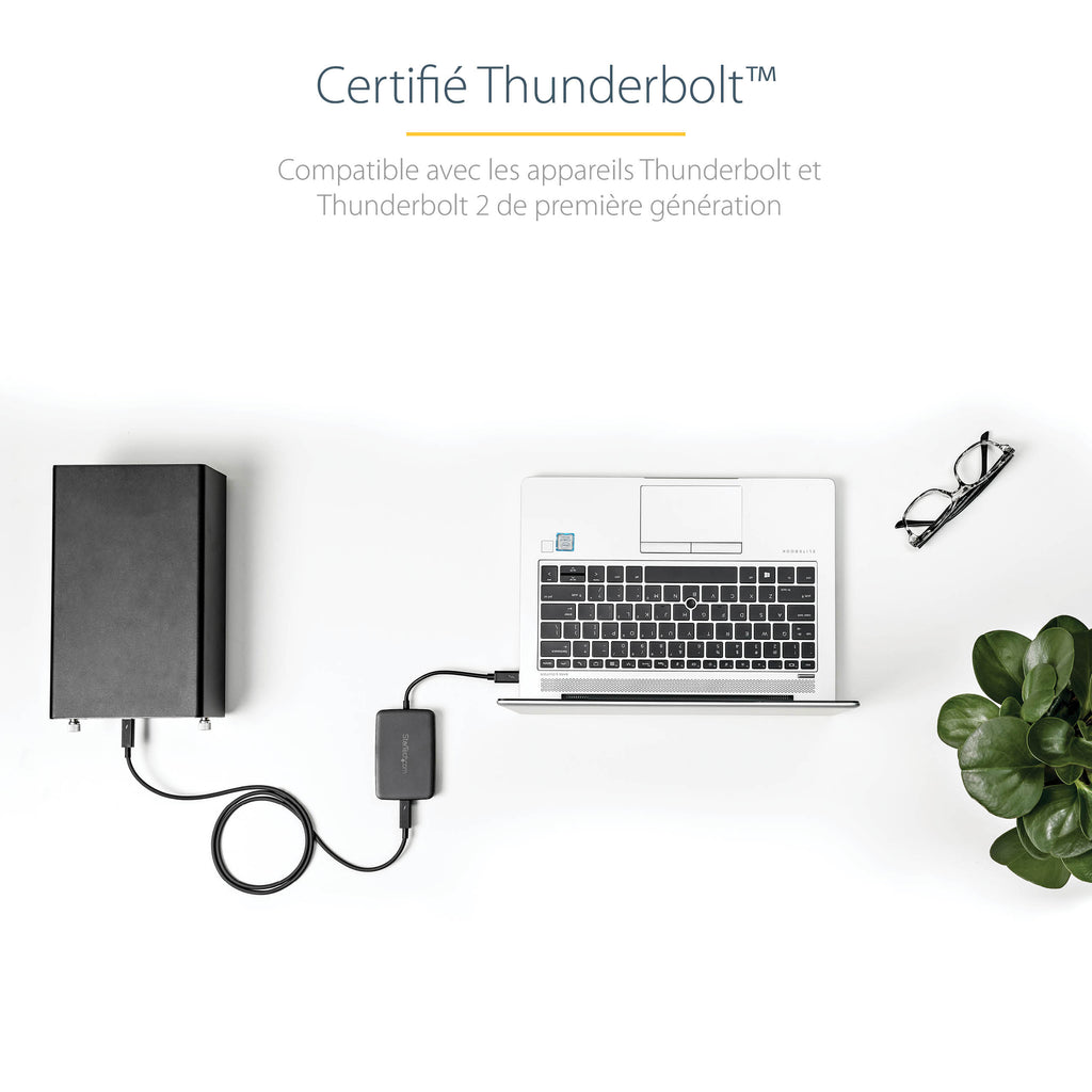 StarTech.com Adaptateur Thunderbolt 3 vers Thunderbolt 2, Convertisseur 20Gbps/10Gbps, Certifié TB3 pour Windows et Mac