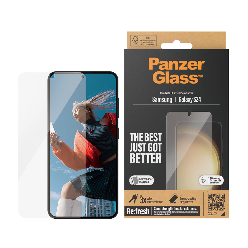 PanzerGlass ® Screen Protector Samsung Galaxy S24 | Ultra-Wide Fit w. EasyAligner Protection d'écran transparent 1 pièce(s)