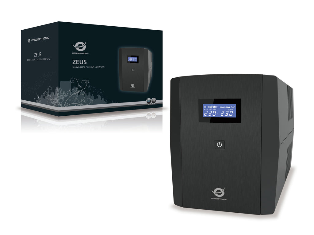 Conceptronic ZEUS04EM Onduleur Line-Interactive 2,2 kVA 1320 W, 5 Prises CA