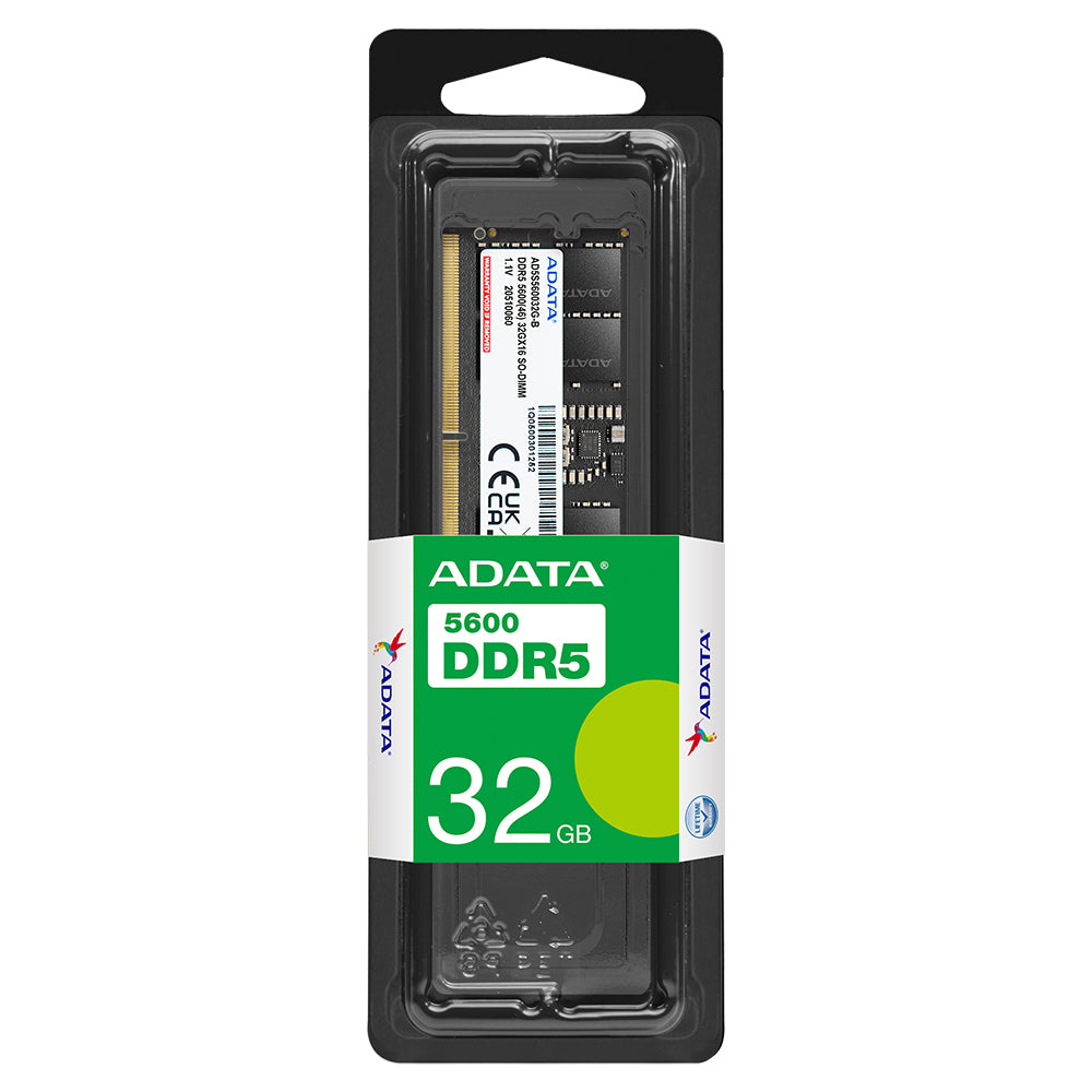 ADATA AD5S560032G-S module de mémoire 32 Go 1 x 32 Go DDR5 262-pin SO-DIMM ECC