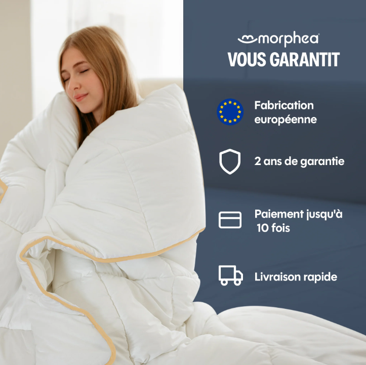 MORPHEA Oreiller moelleux coton et polyester épaisseur 5 cm - 60 x 60 cm