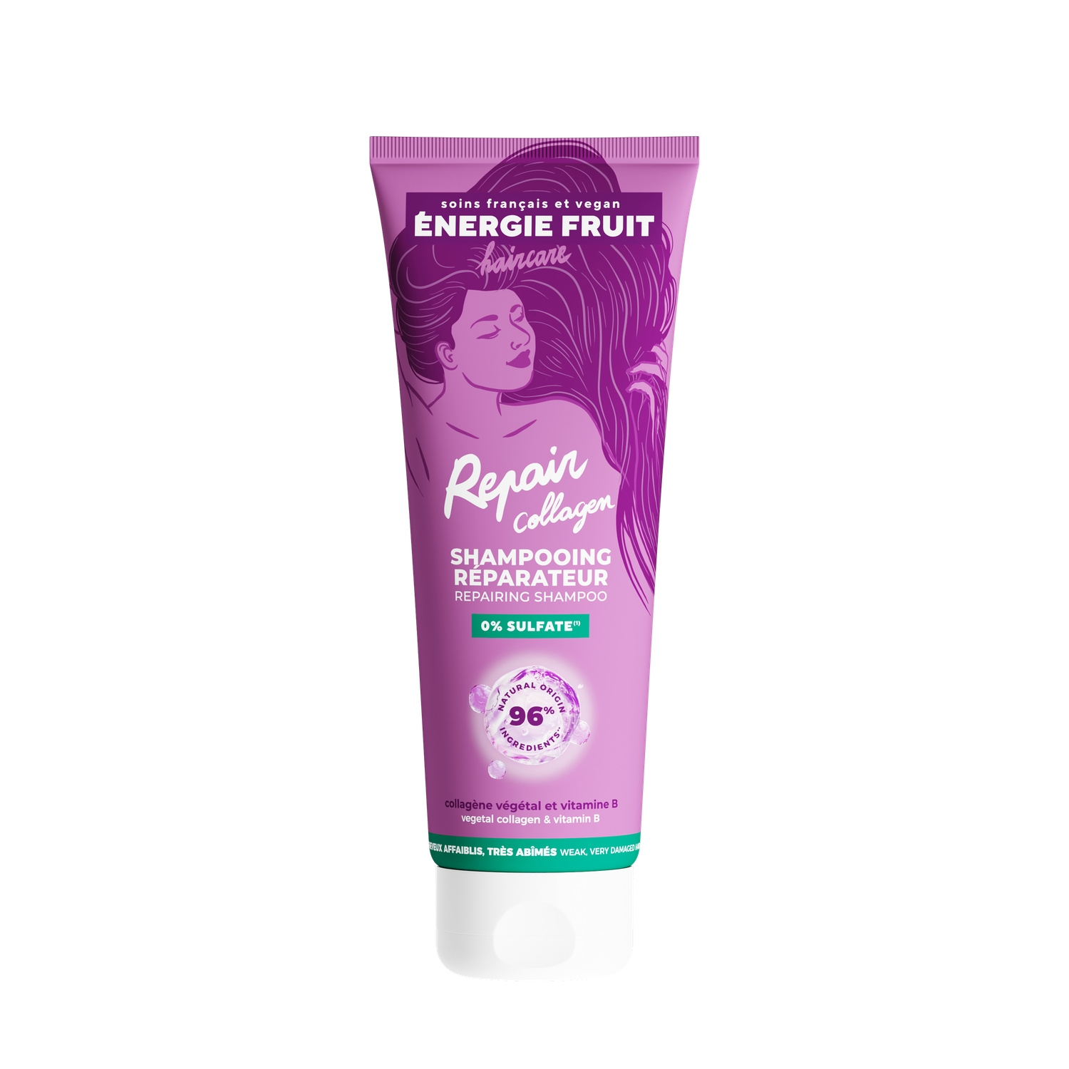 Énergie Fruit Shampoing réparateur au collagène cheveux abîmés - 250 ml