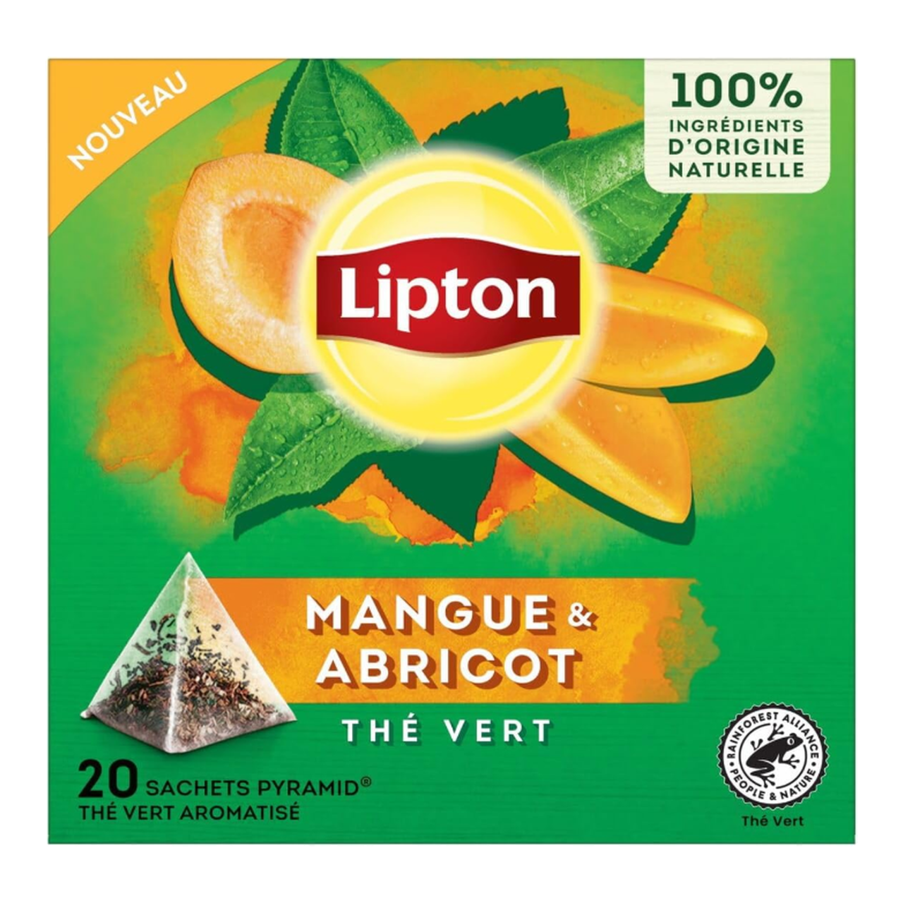 LIPTON Thé vert Mangue & abricot 20 sachets