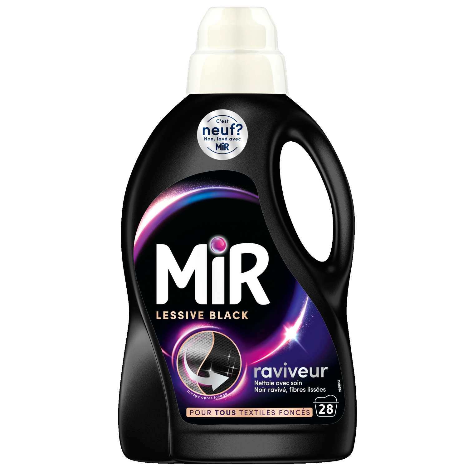 MIR Black Lessive liquide 3 en 1 ravive les couleurs 28 lavages 1,4 L