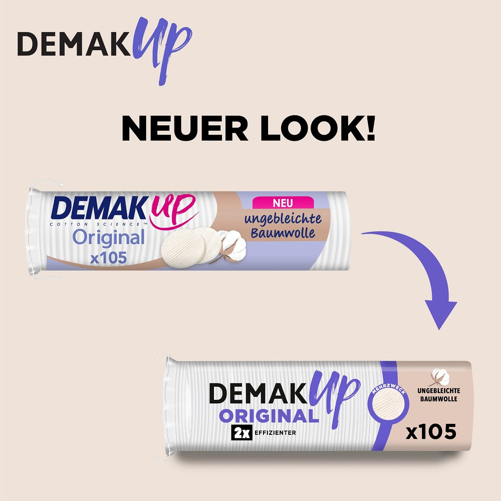 DEMAK-UP Original Disques de Coton 100 % Pur Coton Lot de 105