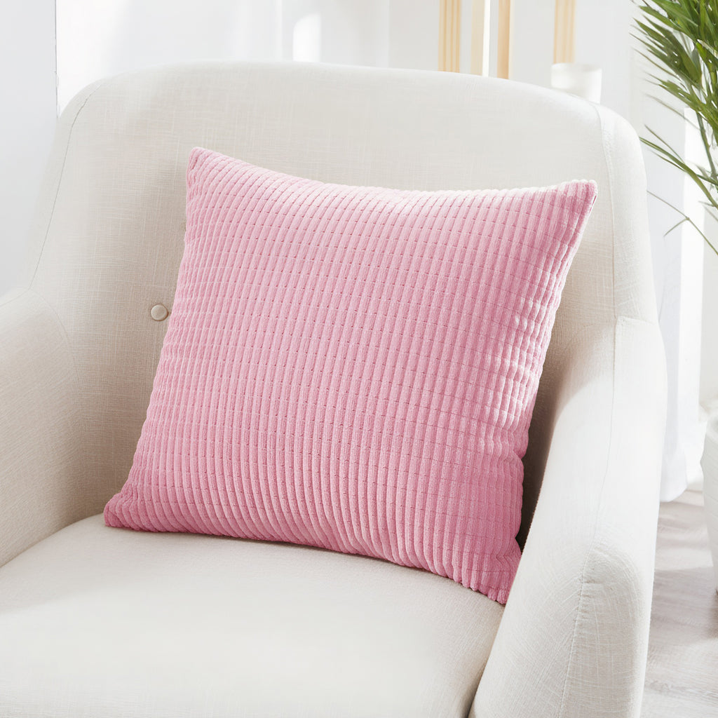 Deconovo Housse de coussin en velours - coloris rose - 50 x 50 cm - 1 pièce
