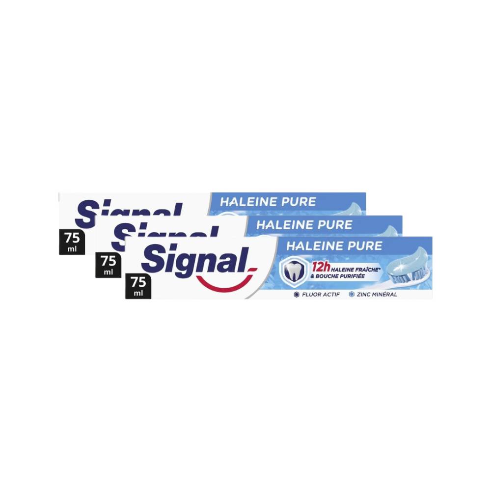 Signal Dentifrice Pure Breath - 75 ml - Lot de 3 (3 x 75 ml = 3 tubes)