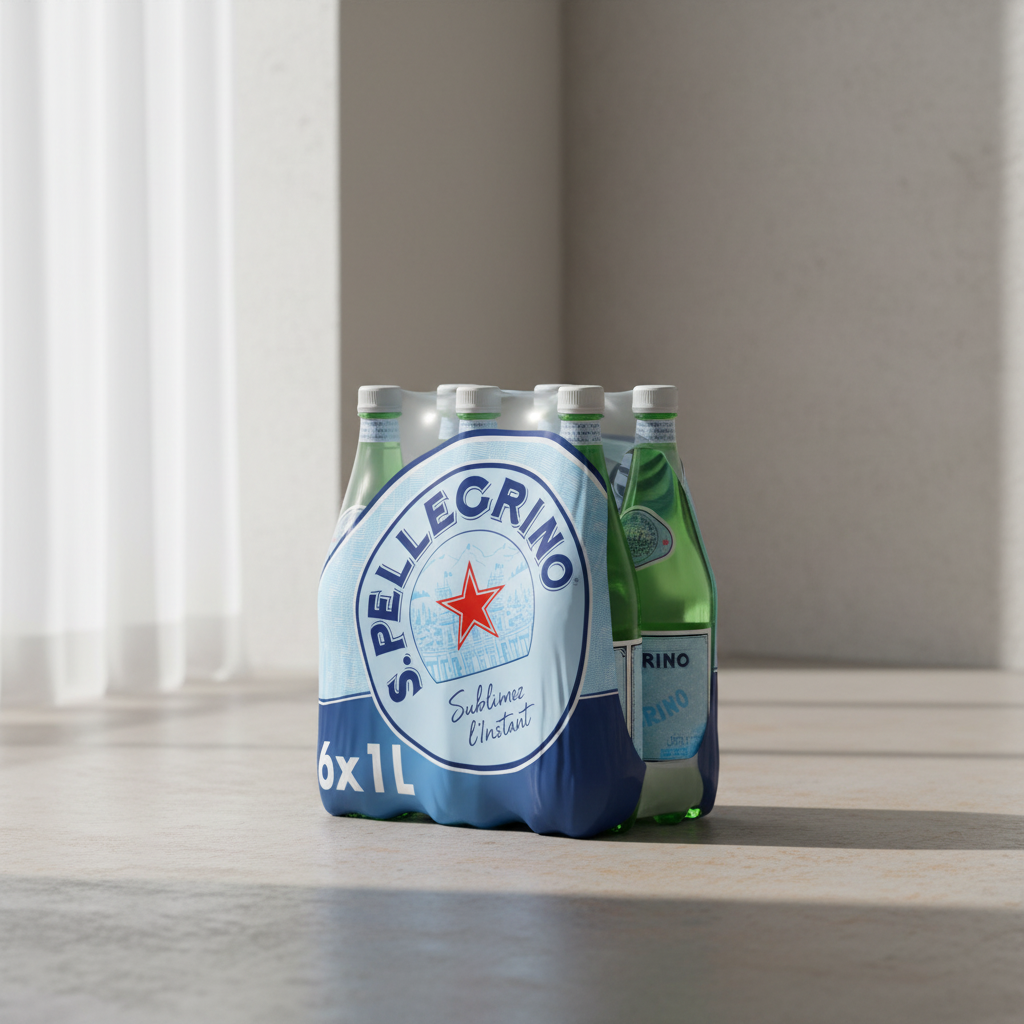 SAN PELLEGRINO Eau minérale naturelle gazeuse - 6 x 1 L