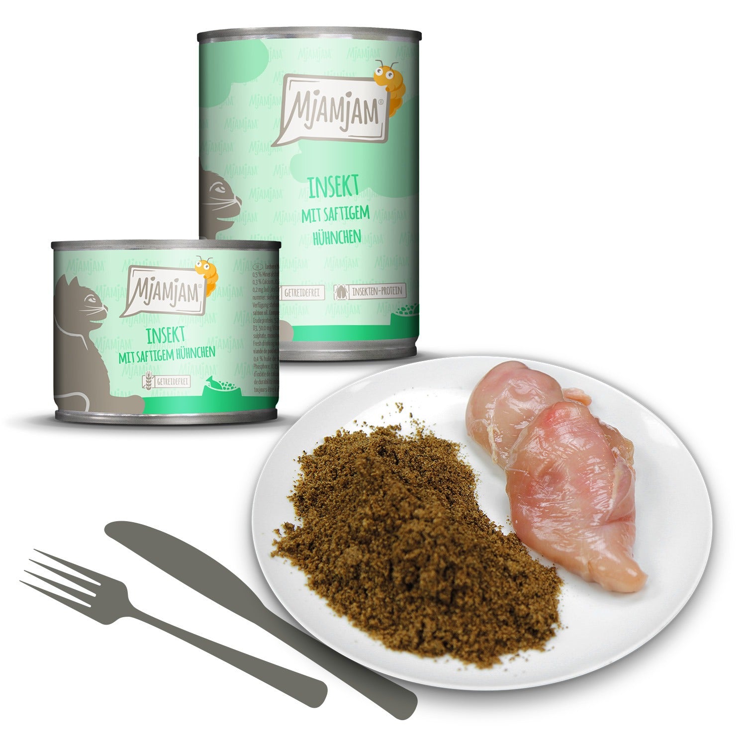 MjAMjAM [Peut être servi frais pour l'été] Aliment humide pour chat au poulet 400 g