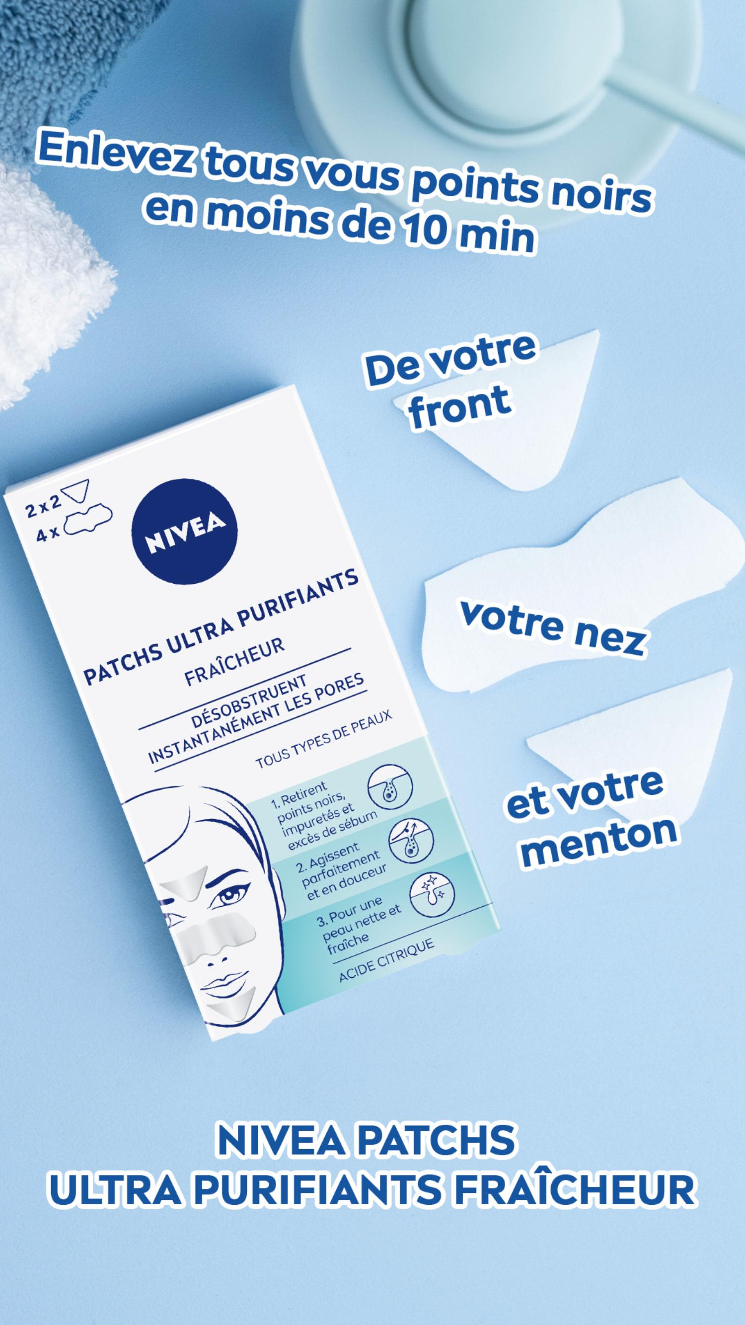 NIVEA Patchs visage ultra purifiants, Fraîcheur, 6 patchs