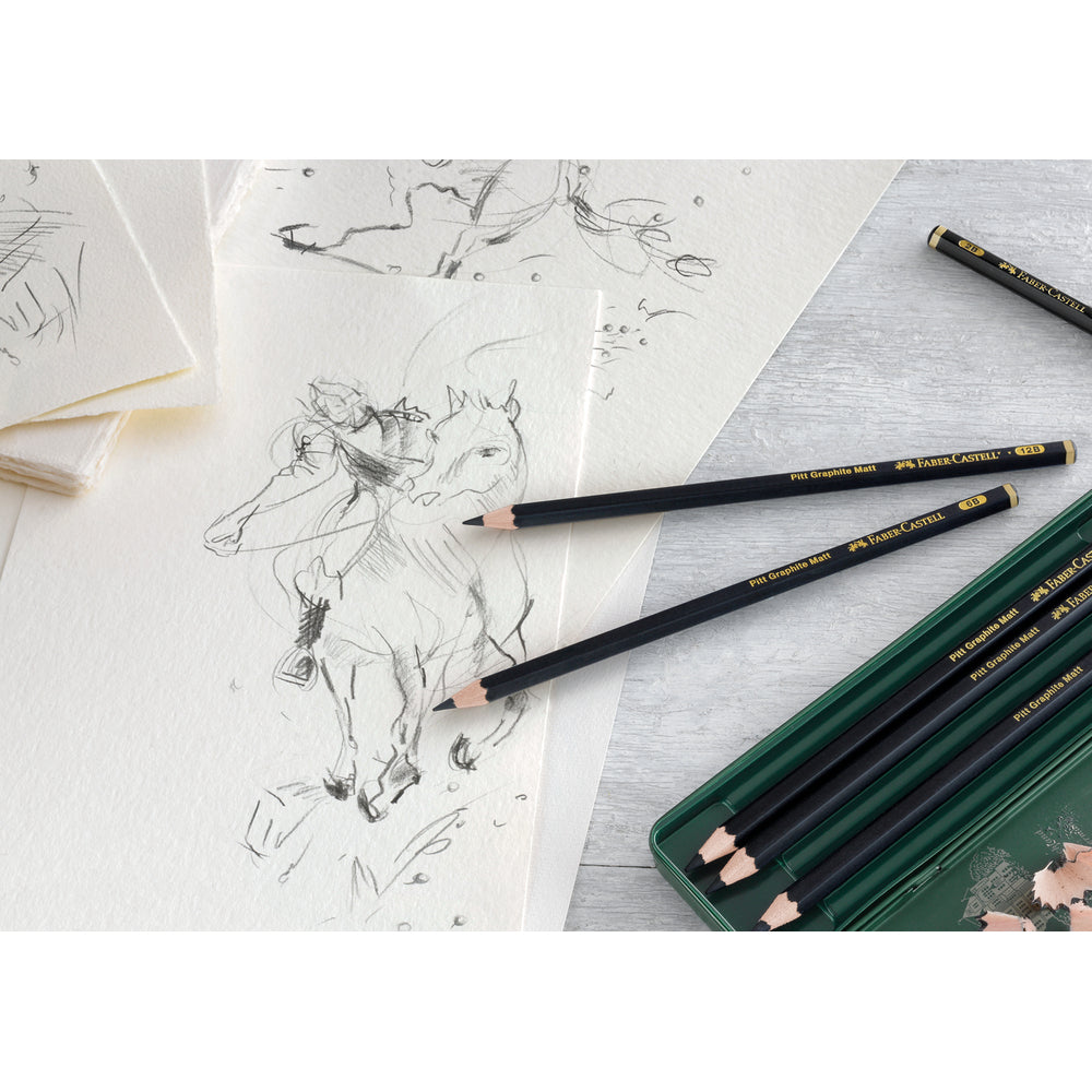 Faber-Castell Boîte de 6 crayons graphite Pitt Matt