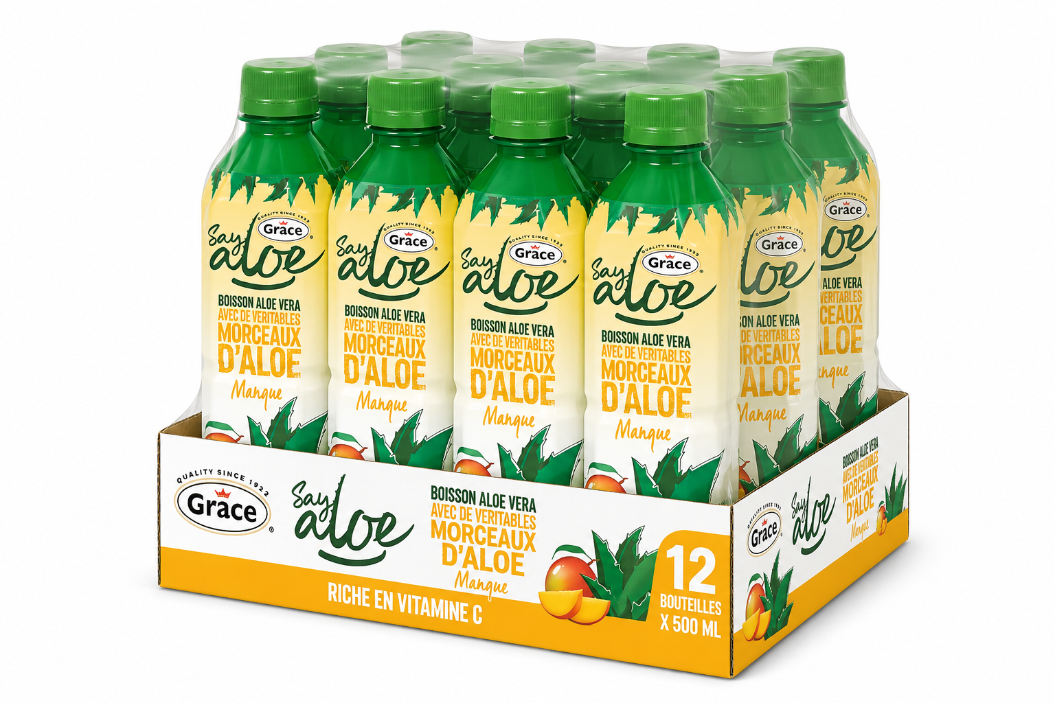 GRACE boisson aloe vera mangue bouteille 12x50cl