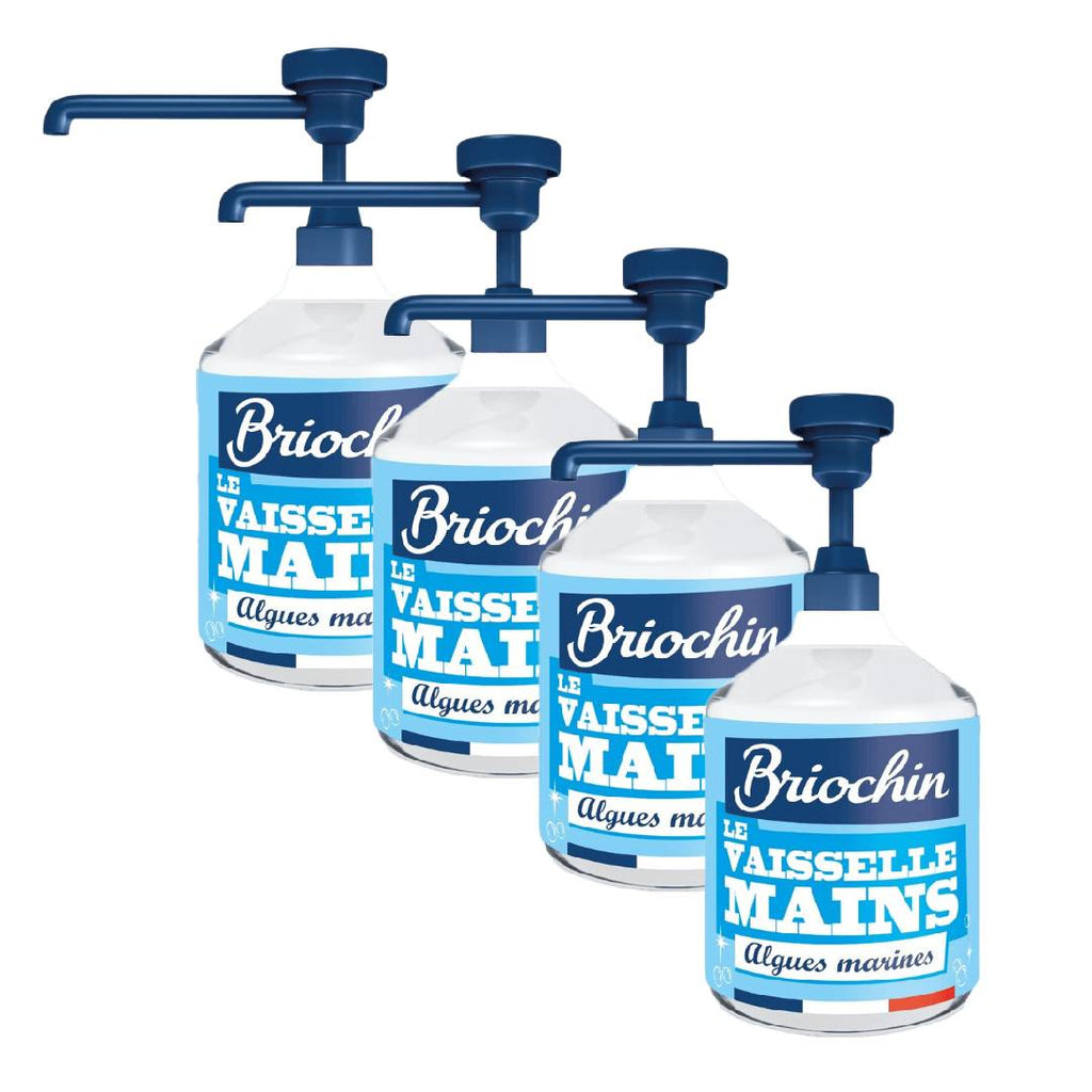 Jacques Briochin Liquide Vaisselle Algues Marines & Savon Noir, Formule Dégraissante, 4 x 500 ml (= 2 L)