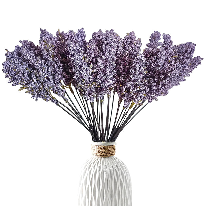 Yuejia 12 pièces fleurs artificielles 12,6 po / 32 cm, Faux épis de blé artificiels d’extérieur pour maison, fenêtre, bricolage, jardinière de jardin, mariage, ferme