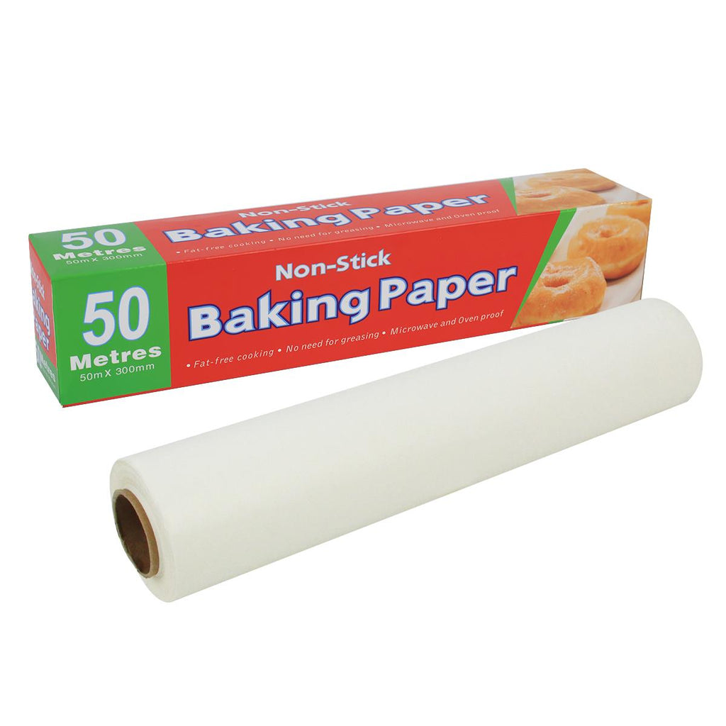 Rouleau de Papier Cuisson Antiadhésif 30cm*50m, Feuilles Prédécoupées Résistantes à la Graisse pour Four et Friteuse à Air, Papier de Cuisson Non Blanchi