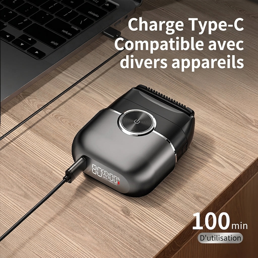 Sparoma FK-706 Rasoir Électrique Épilation Outil de Filage 4 Lames de Rasage Acier Inoxydable Longue Durée Noir