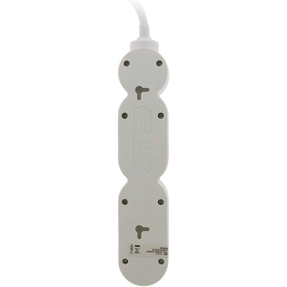 Bloc Home 4 prises 16A 2P+T câble 1,5m - Blanc - Zenitech