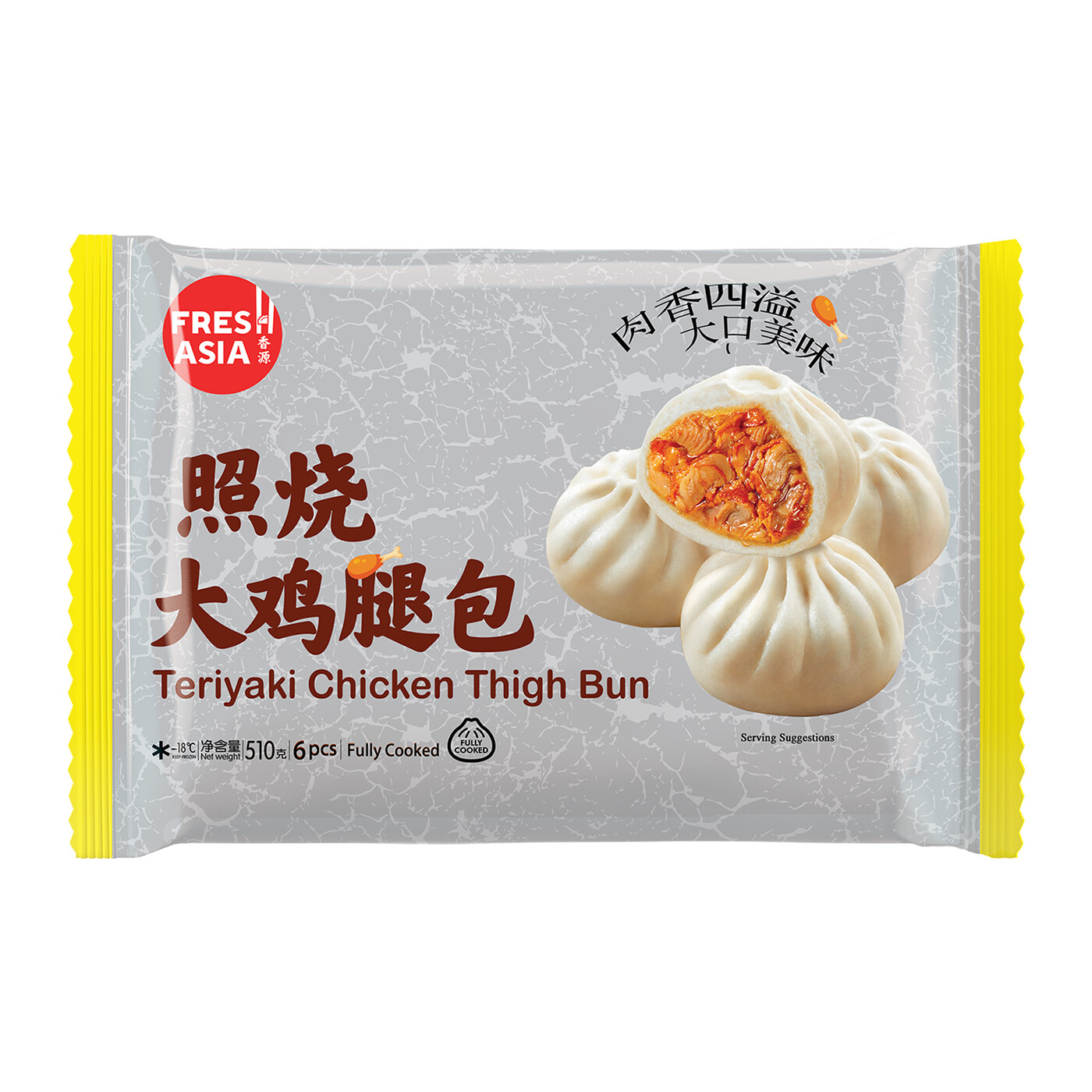 FRESHASIA Pain à la cuisse de poulet teriyaki 510 g