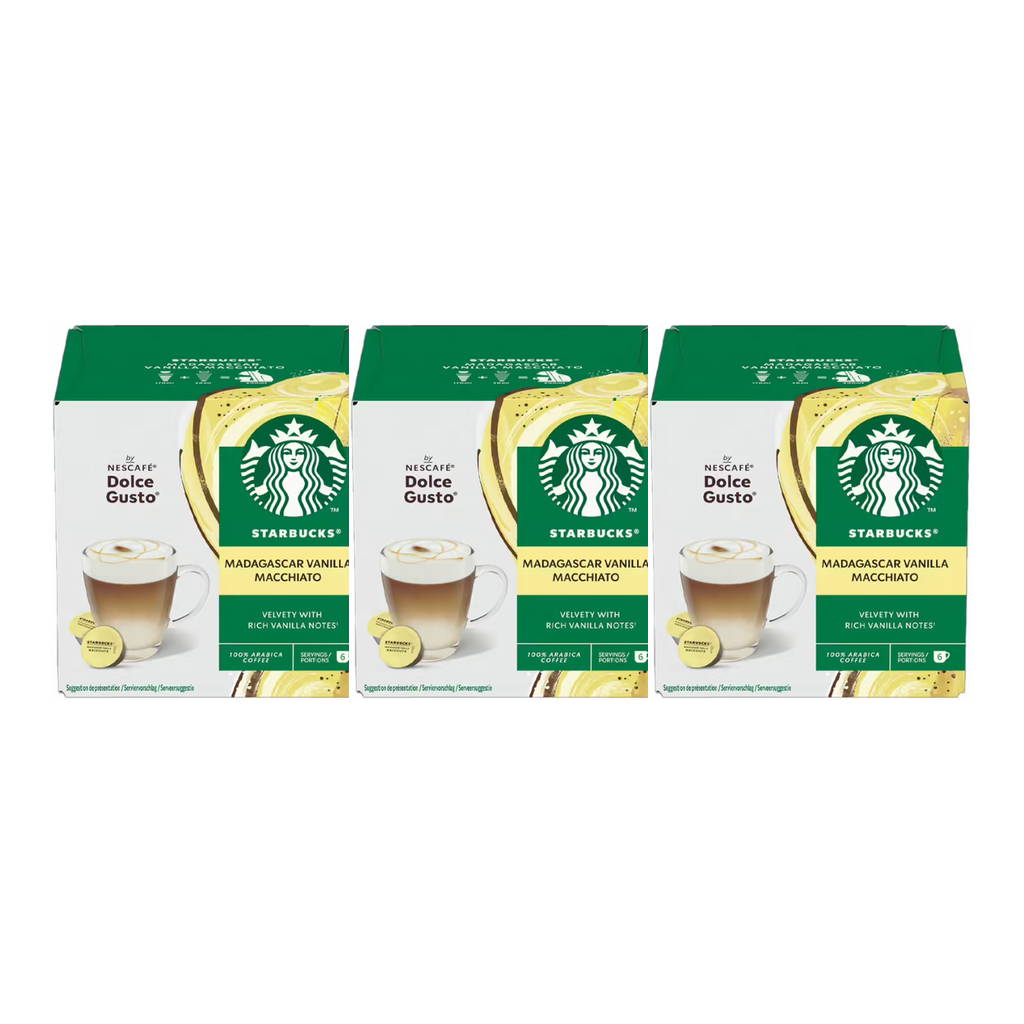 STARBUCKS Capsules de Café Vanilla Macchiato compatible DOLCE GUSTO x12 132g