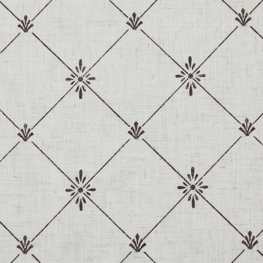 PONY DANCE Rideaux en Lin Mélange de Lin Imprimé Diamant Starburst Drap Occultant en Coton Biologique avec Œillets de Retour Filtre à Lumière pour Chambre Salon, Naturel, L 132 x H 220 cm, 2 Panneaux