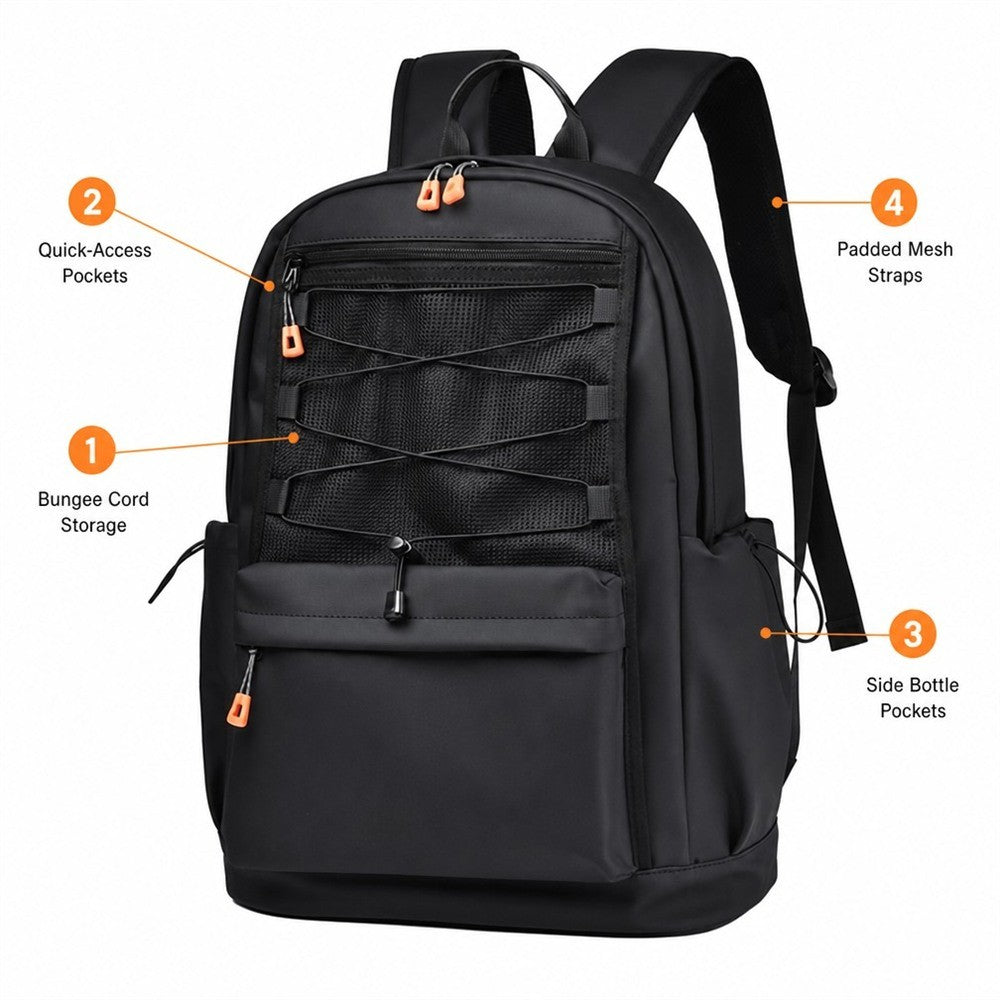 Sac à dos grande capacité Sac à dos durable et léger Multi poches Sac de jour décontracté Sangle réglable Sac de voyage de trekking d'école Pour hommes et femmes