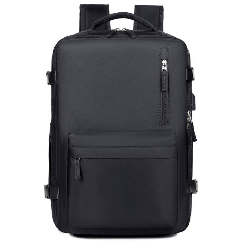 Sac à dos de voyage professionnel extensible, sac à dos résistant à l'eau pour ordinateur portable 15,6 pouces avec port de charge USB externe, sac de jour décontracté à multiples poches pour
