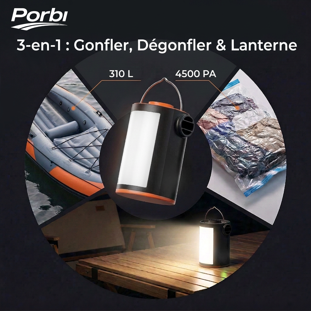 Mini Pompe à Air Extérieure Porbi 30W H5, Orange