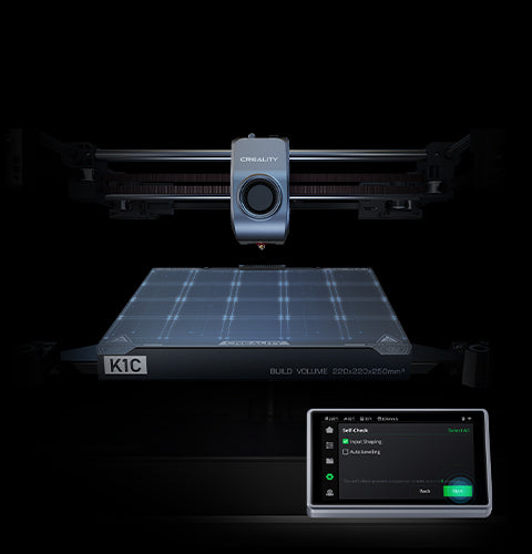 &Creality K1C 2025 Imprimante 3D - Haute vitesse 600 mm/s, Nivellement automatique, Extrudeur direct robuste anti-blocage | Avec caméra IA, Impression à 300 °C, Mode silencieux