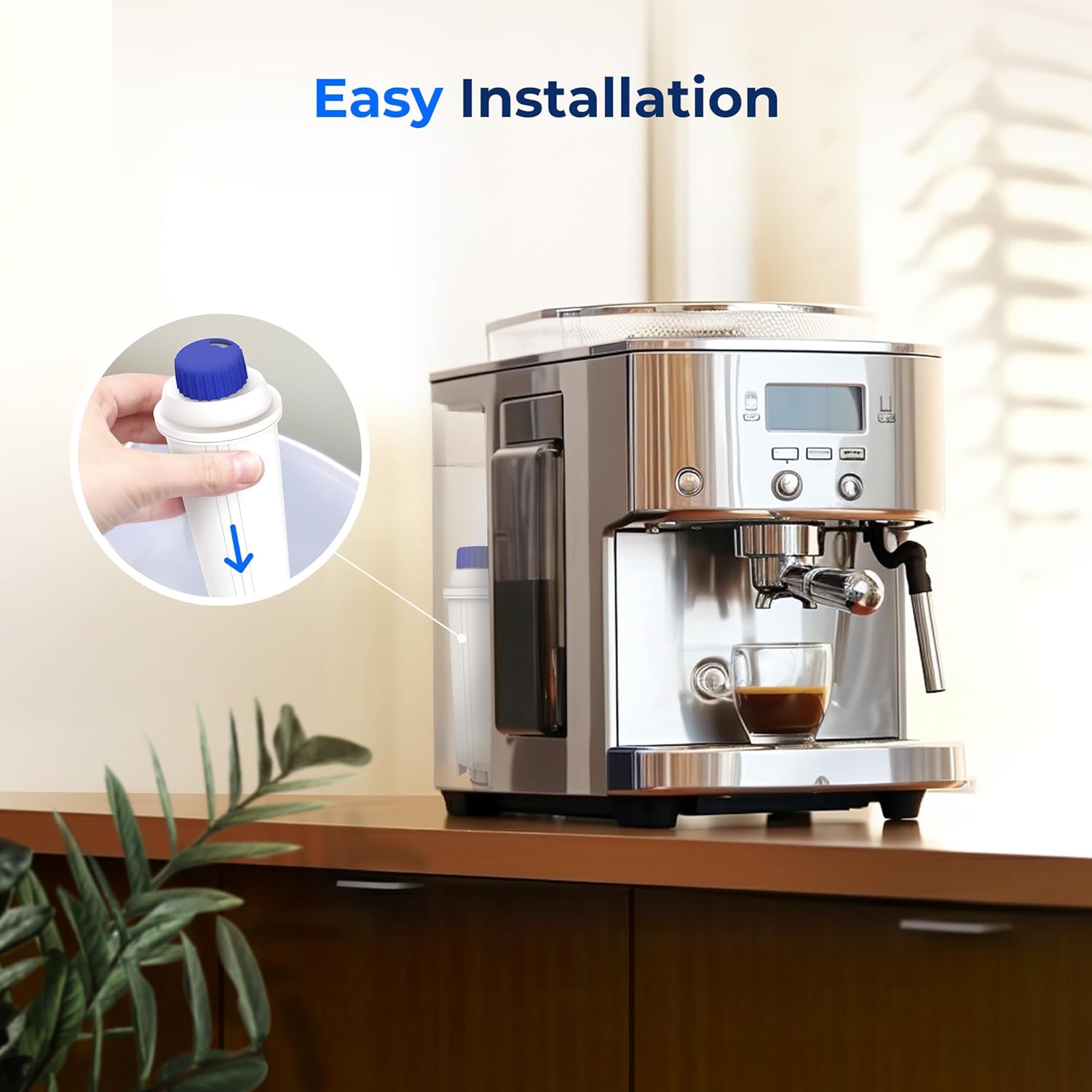 Filtre à Eau Waterdrop, Compatible avec Machine à Café DeLonghi ECAM, Eletta, Dinamica, DLSC002, Magnifica, ETAM Autentica et Divers Modèles Esam (Lot de 6 pièces)