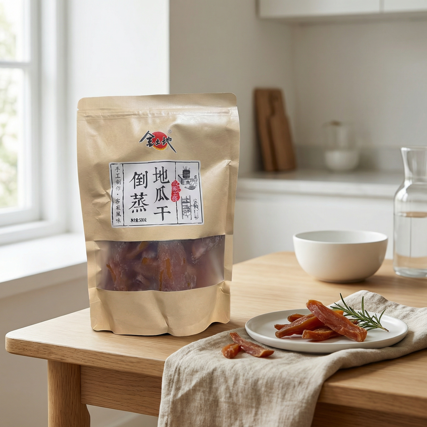 Golden Land Patates douces séchées cuites à la vapeur 500 g (contient 10-12 sachets)