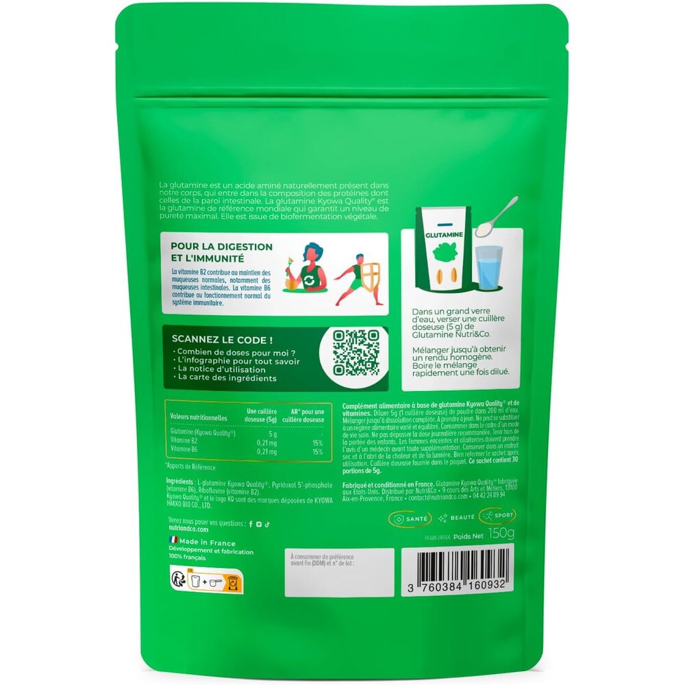 Nutri&Co L-Glutamine en poudre - 150 g