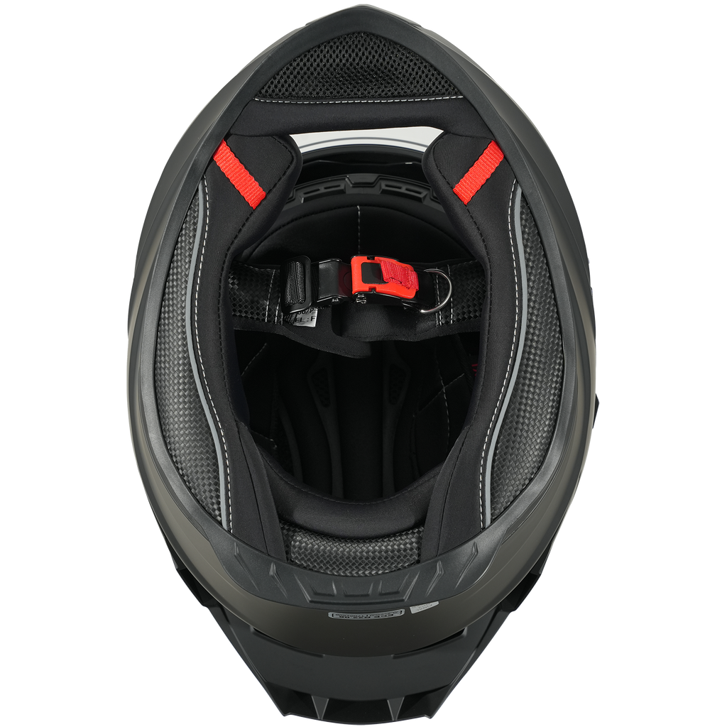MY-936 Casque de moto intégral, avec visière solaire, approuvé ECE 22.06, unisexe pour hommes et femmes, noir mat, taille M