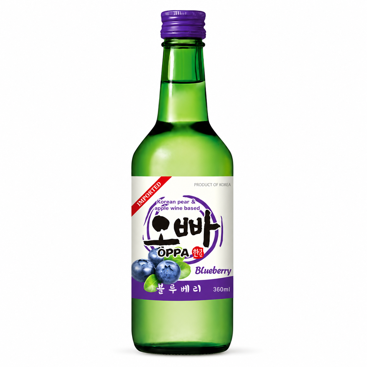 OPPA Soju à la myrtille 12 % 20 x 360 ml