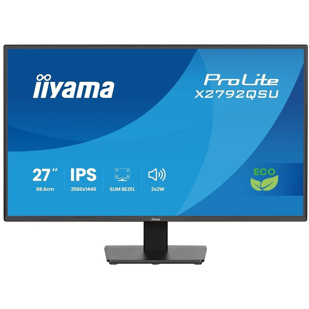 iiyama ProLite X2792QSU-B1 - Moniteur WQHD 27" (2560 x 1440, Wide Quad HD, IPS, LED, Bordure ultra-fine, HDMI, DisplayPort, Hub USB, Noir)